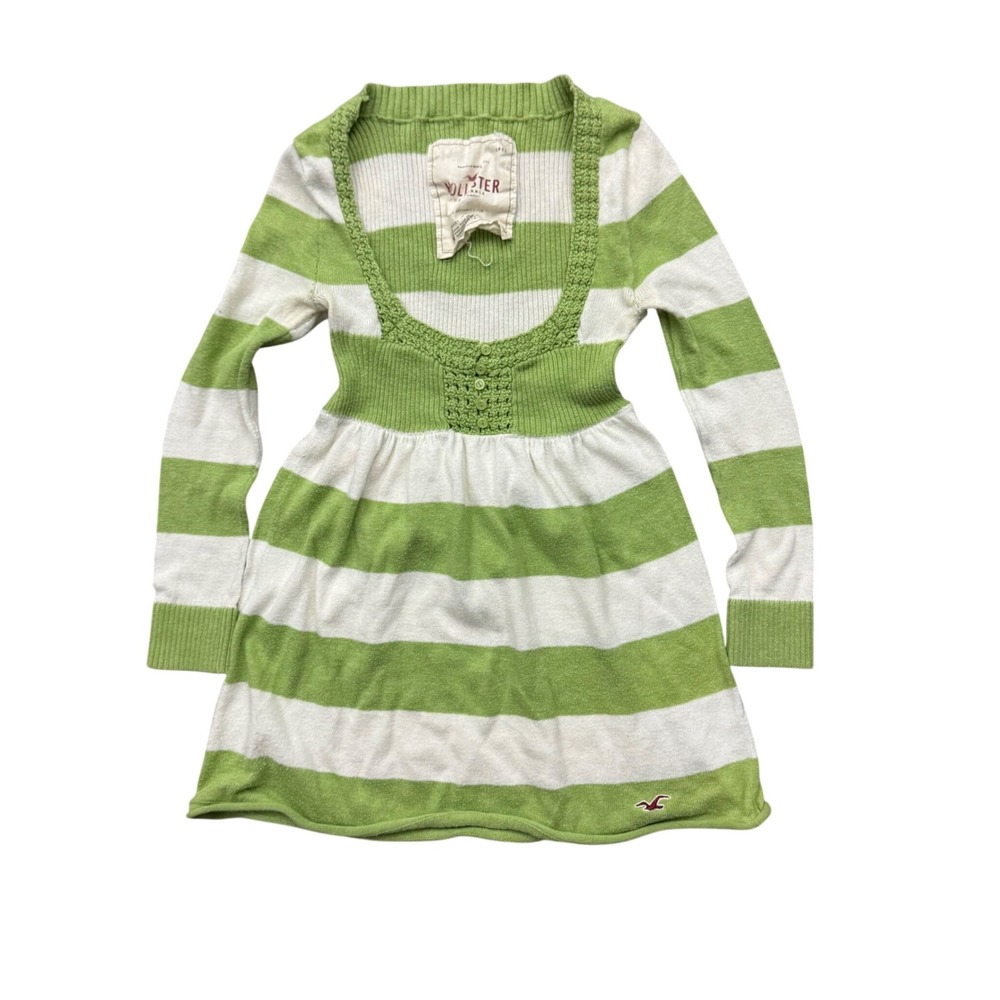 Vintage Y2K Hollister Striped Babydoll Long Sleeve Top Sz S